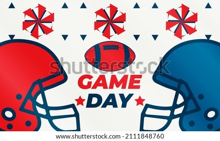 Game Day. American football playoff after the regular season in the United States. Seven teams from each of the league's two conferences qualify for the playoffs. Sport poster, banner design. Vector 