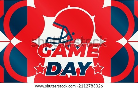 Game Day. American football playoff after the regular season in the United States. Seven teams from each of the league's two conferences qualify for the playoffs. Sport poster, banner design. Vector 