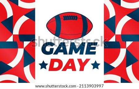 Game Day. American football playoff after the regular season in the United States. Seven teams from each of the league's two conferences qualify for the playoffs. Sport poster, banner design. Vector 