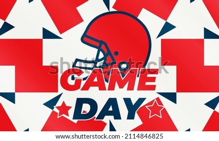 Game Day. American football playoff after the regular season in the United States. Seven teams from each of the league's two conferences qualify for the playoffs. Sport poster, banner design. Vector 