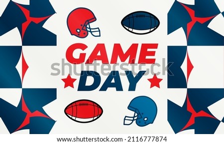 Game Day. American football playoff after the regular season in the United States. Seven teams from each of the league's two conferences qualify for the playoffs. Sport poster, banner design. Vector 