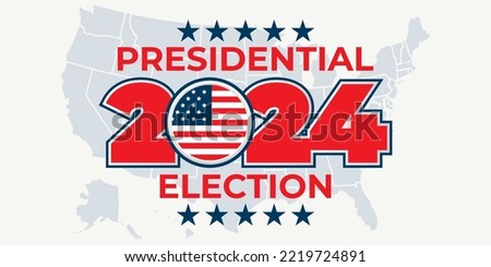 2024 United States of America Presidential Election banner. Election banner Vote 2024 with Patriotic Stars. November 5. Vector EPS 10