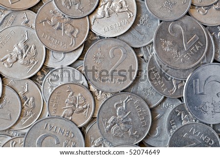 money  background. close-up of a  silver coins
