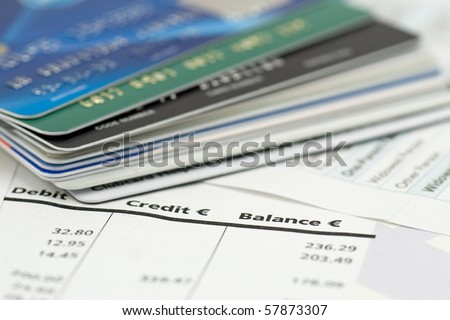banking expenses, credit cards on bank invoice. very shallow DOF