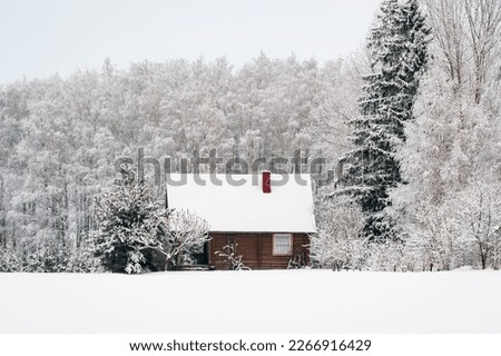 Similar – Image, Stock Photo Winter scenery: A lonely tree crossed by a little creek , landscape full of snow.