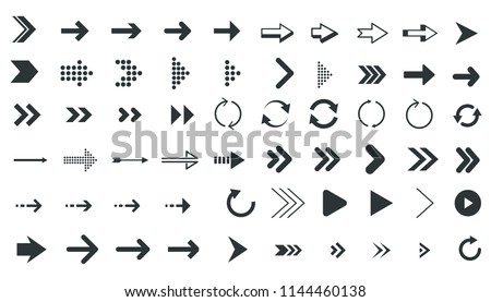 Different Arrow Shape Icons Collection