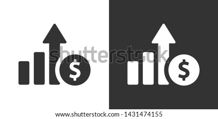 Money Increase Sign  Icon Vector