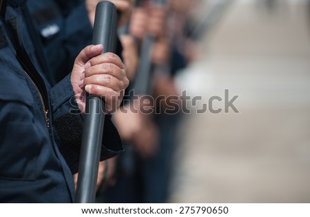 Similar – Foto Bild rechtswidriger Polizeieinsatz im Hambacher Forst, Polizei versucht Demonstranten den Zugang zum Wald zu verhindern.