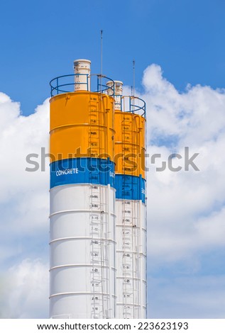 Storage Tanks Cement in construction sites.