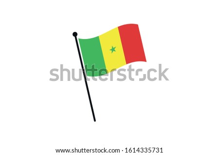 Waving Flag of Senegal vector , Senegal  flag icon illustration