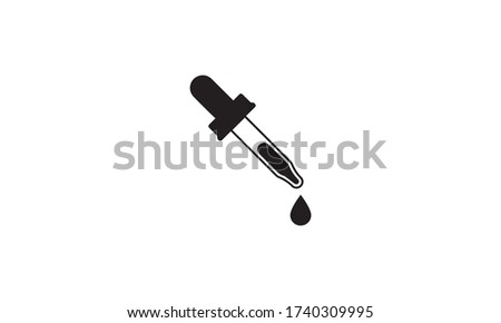 Dropper icon. Sign pipette isolated on white background. Eyedropper in flat design. Vector illustration