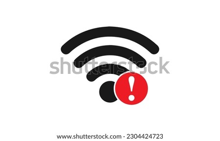 No wi-fi connection vector icon, not connected signal wifi sign