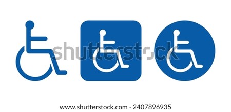 Wheelchair icon set , Handicapped or accessibility, Handicapped or accessibility sign for apps, web and print	
