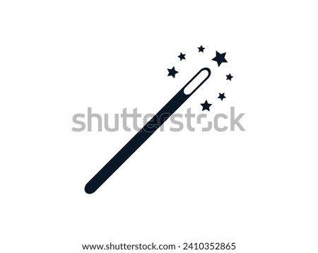 magic wand icon, Magician Stick with a star, wizard tool