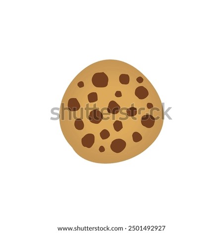 Cookie vector icon, Chocolate chip cookie food icon for apps or web