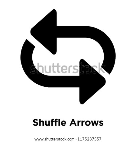 Shuffle Arrows icon vector isolated on white background, logo concept of Shuffle Arrows sign on transparent background, filled black symbol