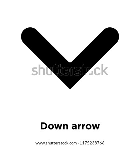 Down arrow icon vector isolated on white background, logo concept of Down arrow sign on transparent background, filled black symbol