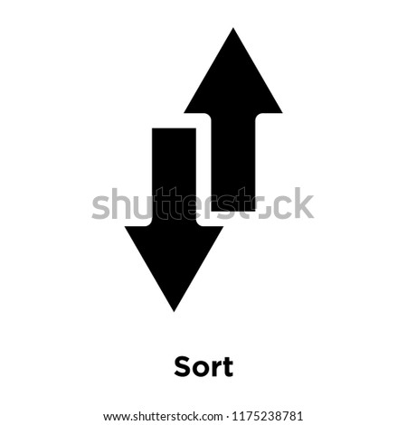 Sort icon vector isolated on white background, logo concept of Sort sign on transparent background, filled black symbol