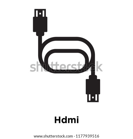 Hdmi icon vector isolated on white background, logo concept of Hdmi sign on transparent background, filled black symbol