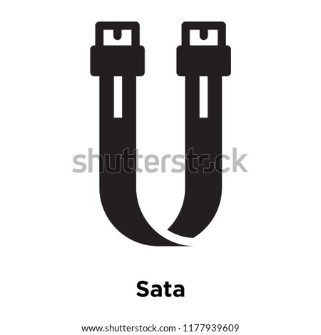 Sata icon vector isolated on white background, logo concept of Sata sign on transparent background, filled black symbol