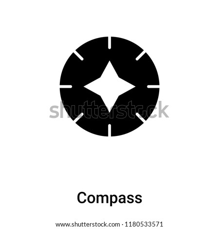 Compass icon vector isolated on white background, logo concept of Compass sign on transparent background, filled black symbol