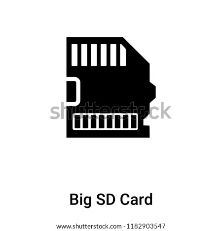 Big SD Card icon vector isolated on white background, logo concept of Big SD Card sign on transparent background, filled black symbol