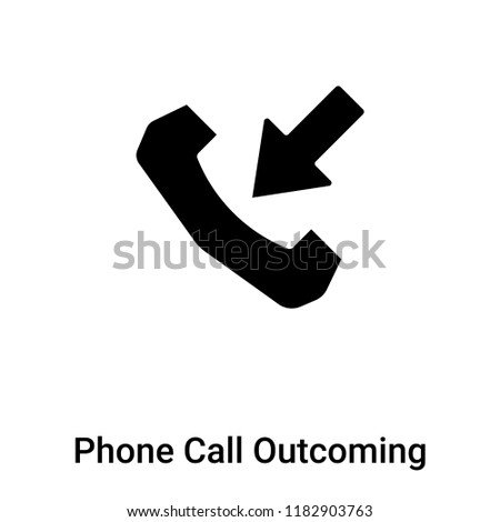 Phone Call Outcoming icon vector isolated on white background, logo concept of Phone Call Outcoming sign on transparent background, filled black symbol