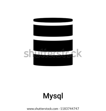 Mysql icon vector isolated on white background, logo concept of Mysql sign on transparent background, filled black symbol