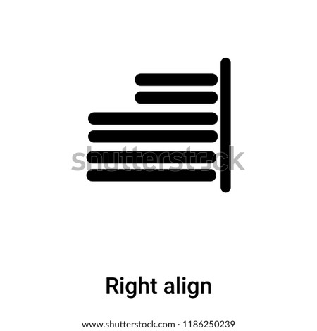 Right align icon vector isolated on white background, logo concept of Right align sign on transparent background, filled black symbol
