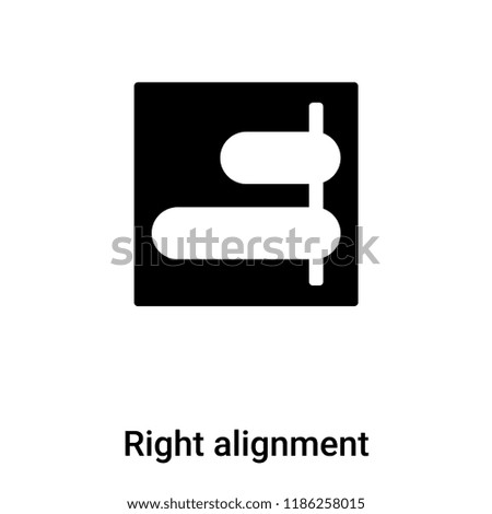 Right alignment icon vector isolated on white background, logo concept of Right alignment sign on transparent background, filled black symbol