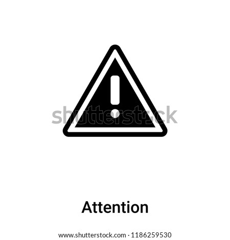 Attention icon vector isolated on white background, logo concept of Attention sign on transparent background, filled black symbol