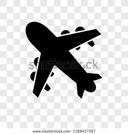 Aeroplane vector icon isolated on transparent background, Aeroplane transparency logo concept