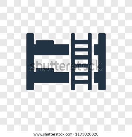 Bunk bed vector icon isolated on transparent background, Bunk bed transparency logo concept