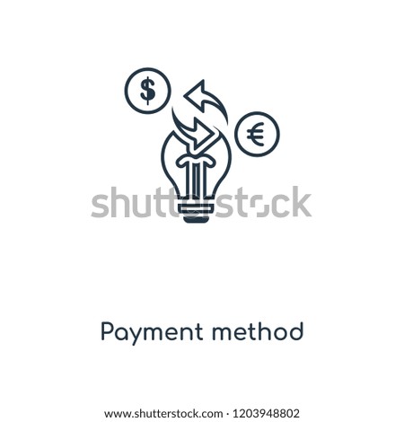 Payment method concept line icon. Linear Payment method concept outline symbol design. This simple element illustration can be used for web and mobile UI/UX.