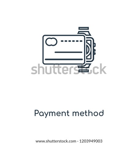 Payment method concept line icon. Linear Payment method concept outline symbol design. This simple element illustration can be used for web and mobile UI/UX.