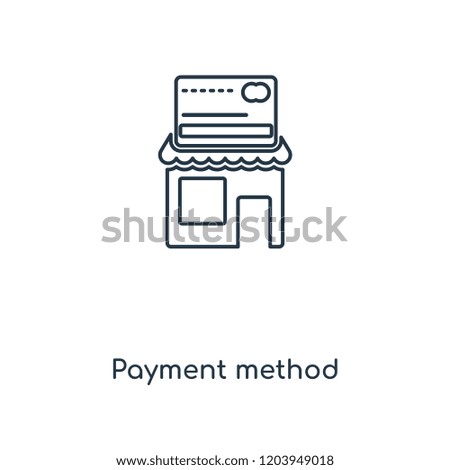 Payment method concept line icon. Linear Payment method concept outline symbol design. This simple element illustration can be used for web and mobile UI/UX.