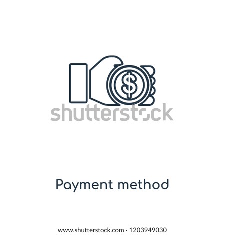 Payment method concept line icon. Linear Payment method concept outline symbol design. This simple element illustration can be used for web and mobile UI/UX.