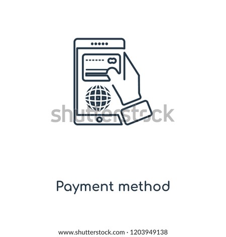 Payment method concept line icon. Linear Payment method concept outline symbol design. This simple element illustration can be used for web and mobile UI/UX.