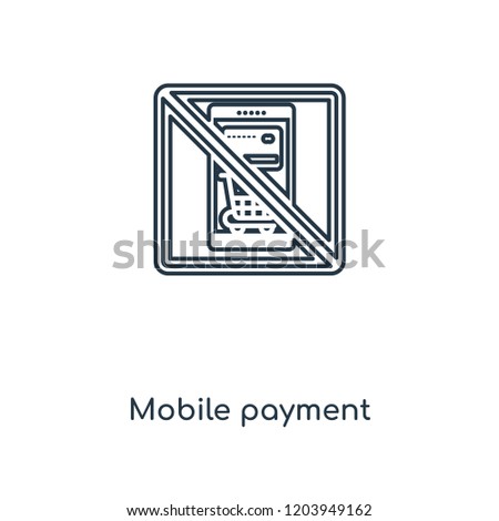 Mobile payment concept line icon. Linear Mobile payment concept outline symbol design. This simple element illustration can be used for web and mobile UI/UX.