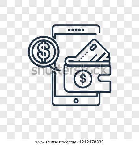 Payment method concept vector linear icon isolated on transparent background, Payment method concept transparency concept in outline style