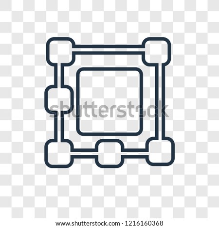 Ungroup concept vector linear icon isolated on transparent background, Ungroup concept transparency concept in outline style