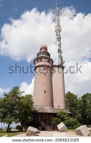 Mercury Tower on Mount Merkur, Baden-Baden, Black Forest, Baden-Württemberg, Germany Stock foto © 