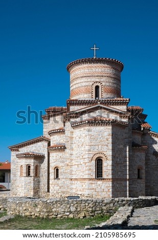 Reconstructed St. Kliment and Pantaleon Abbey, Ohrid, Macedonia Stock fotó © 