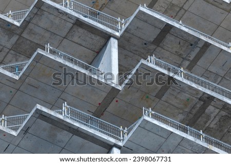 Similar – Image, Stock Photo Building complex in shell with scaffolding for the creation of living space in the Rhine-Main area in front of a blue sky with sunshine in Offenbach on the Main in Hesse