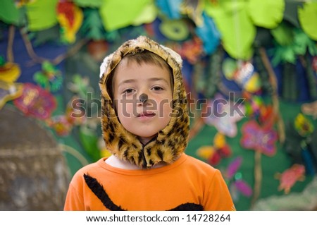 little tiger (boy in tiger costume on \
