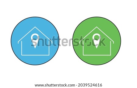 House location pin mark design sign symbol icon pointer building template circle shape
