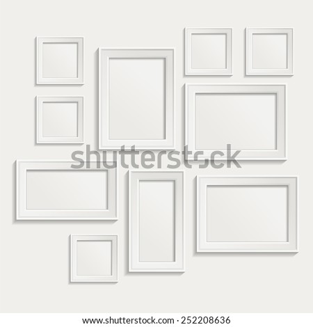 Modern realistic frame on a white background