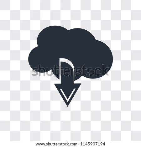 Up Arrow and Cloud vector icon isolated on transparent background, Up Arrow and Cloud logo concept