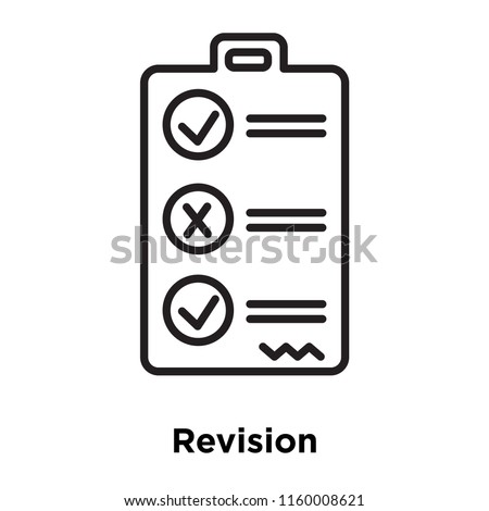 Revision icon vector isolated on white background, Revision transparent sign , sign and symbols in thin linear outline style