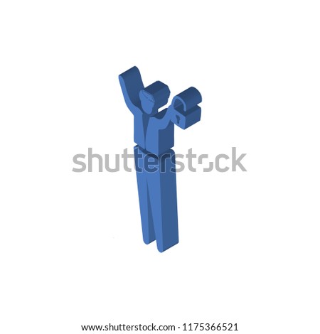 Man with Open Lock isometric left top view 3D icon